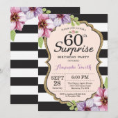Verrassend 60e verjaardag Uitnodiging voor vrouwen (Voorkant / Achterkant)