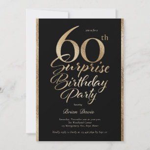 Verrassend 60e verjaardag van Black & Gold Party Kaart