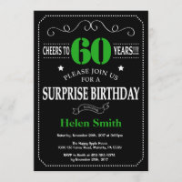 Verrassend 60th Birthday Black en Green Chalkboard
