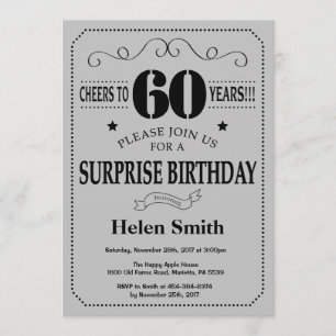 Verrassend 60th Birthday Black en Silver Grey Kaart