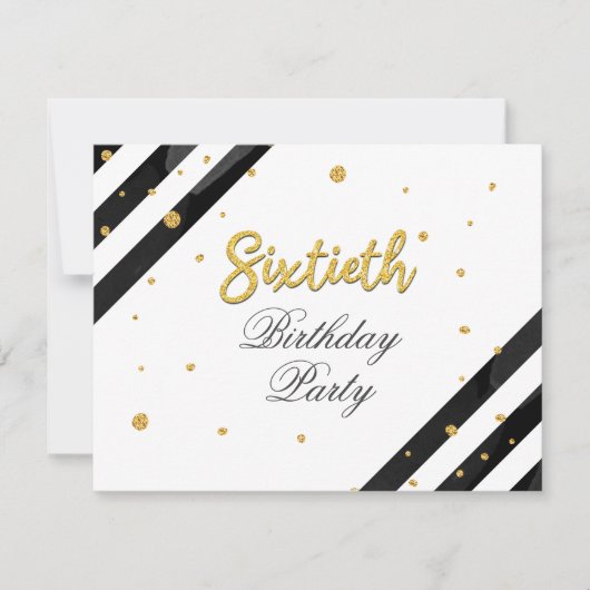 Verrassend 60th Birthday Script Gold Geometric Kaart (Voorkant)