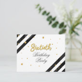 Verrassend 60th Birthday Script Gold Geometric Kaart (Staand voorkant)