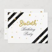 Verrassend 60th Birthday Script Gold Geometric Kaart (Voorkant / Achterkant)