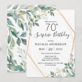 Verrassend 70e verjaardag Eucalyptus Greenery & Go Kaart (Voorkant / Achterkant)