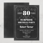 Verrassend 80e verjaardag - Chalkboard Kaart (Voorkant / Achterkant)