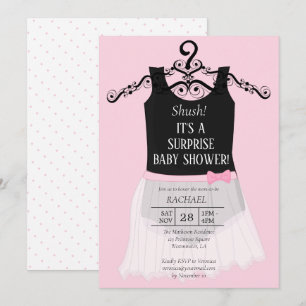 Verrassend Baby shower Ballerina Roze Uitnodiging