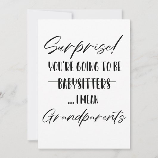 Verrassend dat je grootouders wordt bedankkaart (Voorkant)