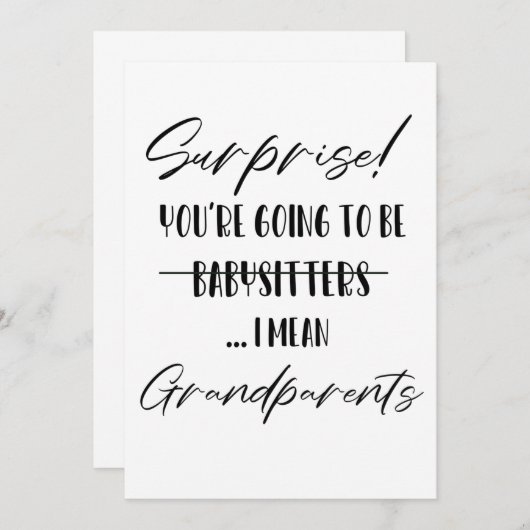 Verrassend dat je grootouders wordt bedankkaart (Voorkant / Achterkant)