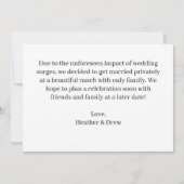 Verrassend dat we getrouwd zijn! aankondiging (Achterkant)