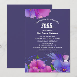 Verrassend feest. Waterverf Floral nodigt Kaart