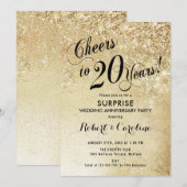 Verrassende 20e trouwdag - Goud Kaart (Voorkant / Achterkant)