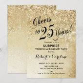 Verrassende 25e trouwdag - Goud Kaart (Voorkant / Achterkant)