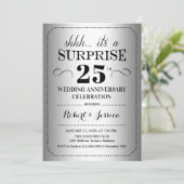 Verrassende 25e trouwdag - Zilver Zwart Kaart (Staand voorkant)