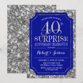 Verrassende 40ste huwelijksverjaardag - Blauwe Zil Kaart (Voorkant / Achterkant)