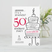Verrassende 50e verjaardag kaart (Staand voorkant)