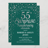 Verrassende 55e trouwdag - Groen & Zilver Kaart (Voorkant / Achterkant)