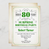 Verrassende 80e verjaardag - Groen wit zwart Kaart (Voorkant / Achterkant)