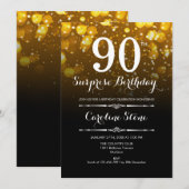 Verrassende 90ste verjaardag - Zwart Goud Wit Kaart (Voorkant / Achterkant)