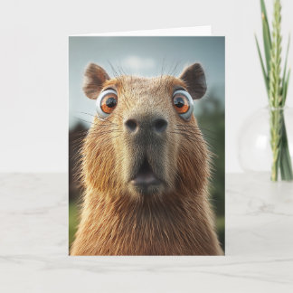 Verrassende Capybara close-up Kaart