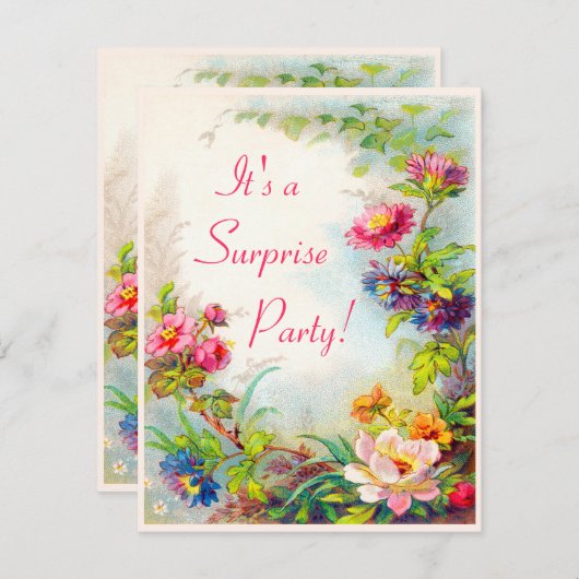 Verrassende Dahlias Peonies Victoriaans tuin Kaart (Voorkant / Achterkant)