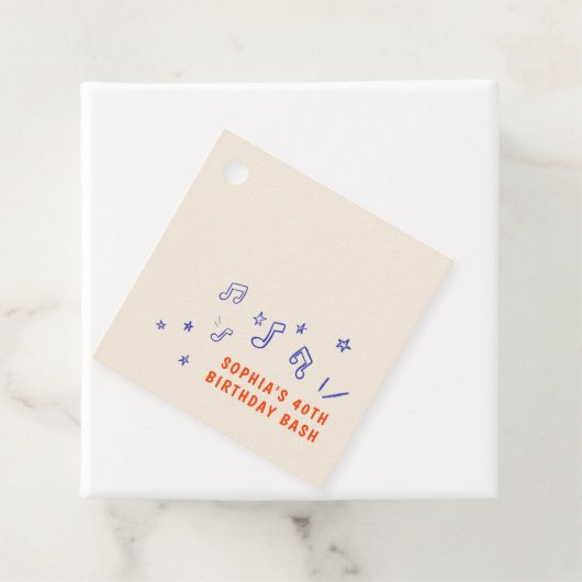 Verrassende Muzieknote Illustraties 40e Verjaardag Bedankjes Labels (In situ)