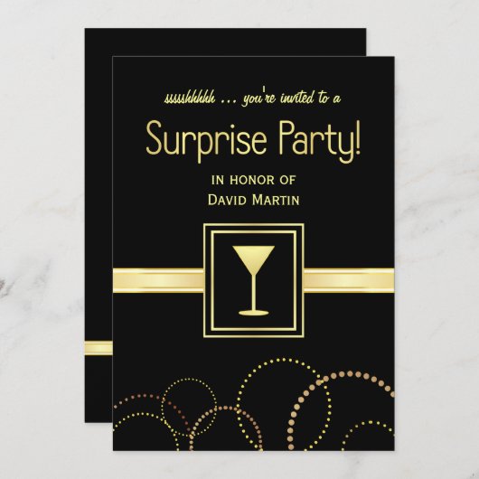 Verrassende partijuitnodigingen - Ssshhh u wordt u Kaart (Voorkant / Achterkant)