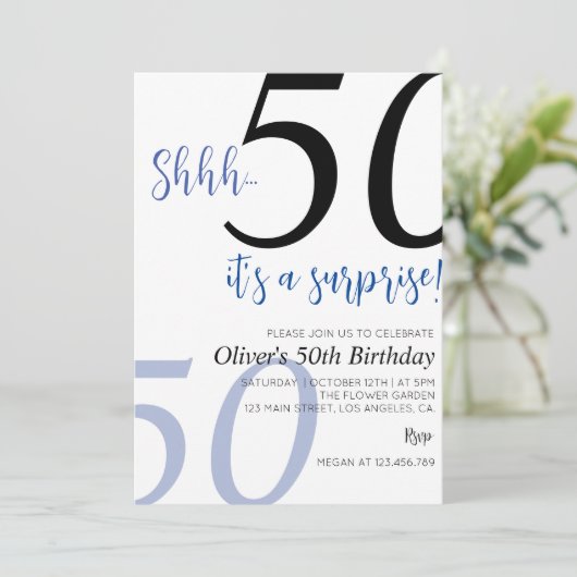 Verrassende uitnodiging op elke leeftijd (Staand voorkant)