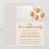 Verrassende uitnodigingen 96e verjaardag Goud mode (Voorkant / Achterkant)