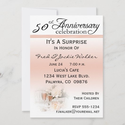 Verrassende uitnodigingen van de 50e Jubileum Part (Voorkant)