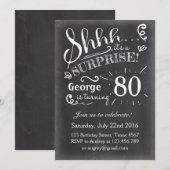 Verrassende verjaardagsuitnodiging 80 Chalkboard R Kaart (Voorkant / Achterkant)