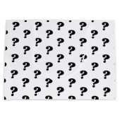 Verrassende zwarte en witte cadeautas met vraagtek (Voorkant)