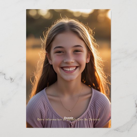 Verrassing 13e verjaardagsfeest Bright Blue Girly Folie Uitnodiging (Achterkant)