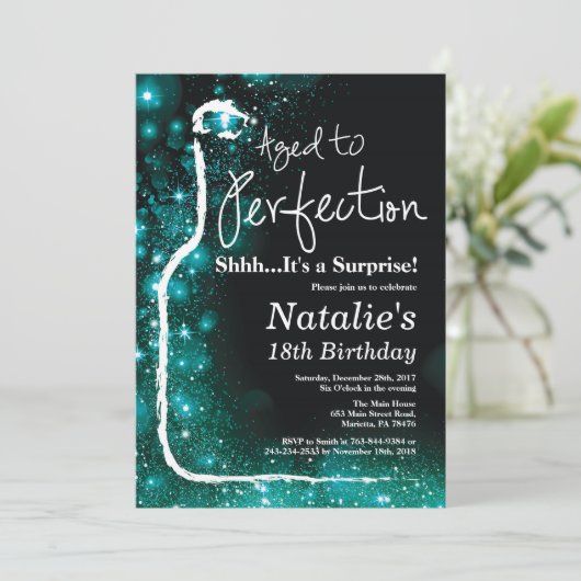 Verrassing 18e verjaardag wijn gerijpt tot in de p kaart (Staand voorkant)