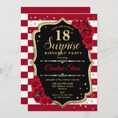 Verrassing 18e verjaardag - Zwart Wit Rood Kaart (Voorkant / Achterkant)