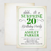 Verrassing 20e verjaardagsfeestje - Wit Groen Kaart (Voorkant / Achterkant)