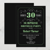 Verrassing 30e verjaardag - Zwart Groen Kaart (Voorkant / Achterkant)
