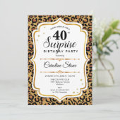 Verrassing 40e verjaardag - Leopard Gold White Kaart (Staand voorkant)