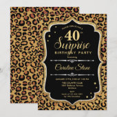 Verrassing 40e verjaardag - Leopard Zwart Goud Kaart (Voorkant / Achterkant)