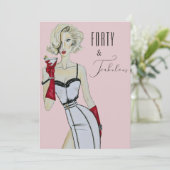 Verrassing 40e verjaardag Veertig en Fabulous Pin  Kaart (Staand voorkant)