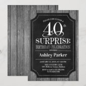 Verrassing 40e verjaardagsfeestje - Chalkboard Wit Kaart (Voorkant / Achterkant)