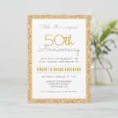 Verrassing 50e bruiloft Jubileum Faux Glitter Kaart (Staand voorkant)