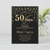 Verrassing 50ste Jubileum - Black Gold Kaart (Staand voorkant)