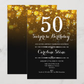 Verrassing 50ste verjaardag - Zwart Goud Wit Kaart (Voorkant / Achterkant)