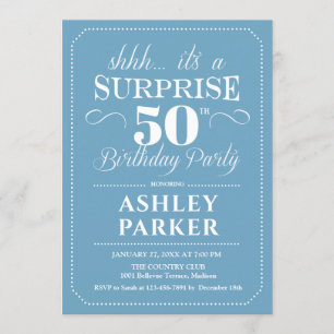 Verrassing 50ste verjaardagsfeestje - Lichtblauw W Kaart
