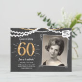 Verrassing 60 Sixty Gold glitter Verjaardag Uitnod Kaart (Staand voorkant)