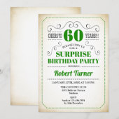 Verrassing 60e verjaardag - Groen Wit Zwart Kaart (Voorkant / Achterkant)