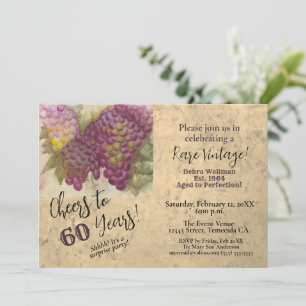 Verrassing 60e Verjaardag Wijn Thema Uitnodiging