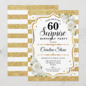 Verrassing 60ste verjaardag - Goud Wit Kaart (Voorkant / Achterkant)