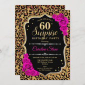 Verrassing 60ste verjaardag - Leopard Zwart Goud R Kaart (Voorkant / Achterkant)