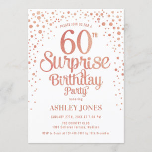 Verrassing 60ste Verjaardagsfeest - Roos Gold & Wh Kaart